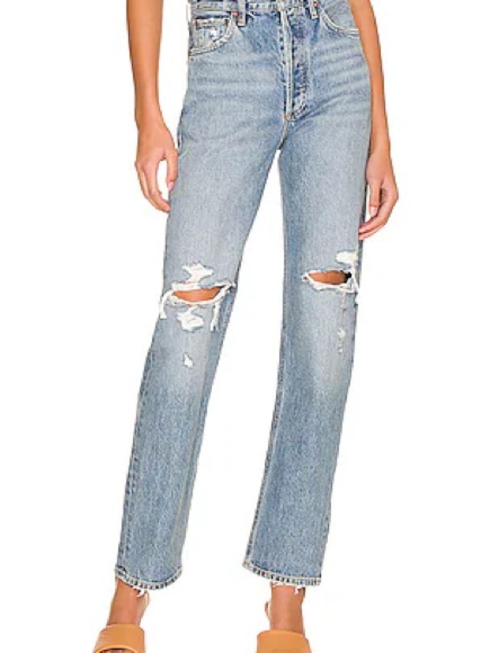 Agolde 90’s Pinch Waist Distressed Straight Leg Jeans